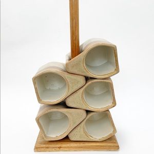 Padilla Mugs Set of 5 Stoneware Drip Cups Holder